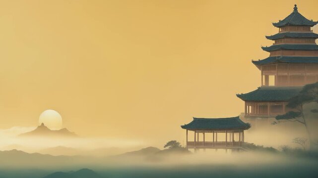 Chinese Traditional Style Landscape Painting Video