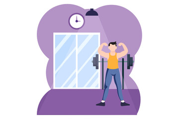 Workout Flat Design Illustration