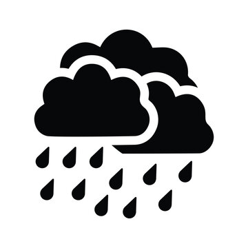 recommend clip art: Rain, cloud, weather icon. Black vector graphics.