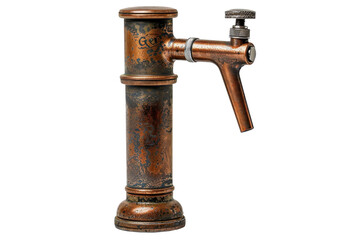 Antique bronze water pump with a unique design, perfect for rustic decor or vintage-themed settings.