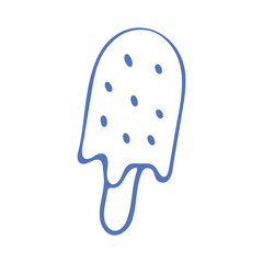 A blue popsicle icon with sprinkles, depicted in a playful and vibrant style.