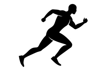 silhouettes of people running pose vector illustration
