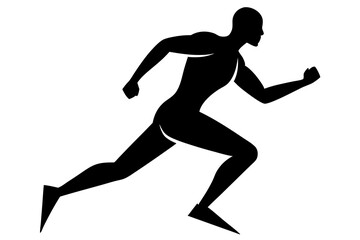 silhouettes of people running pose vector illustration
