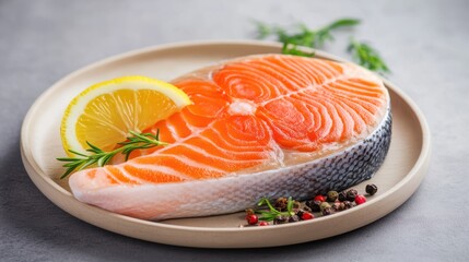 Fresh Salmon Fillet with Lemon and Peppercorns