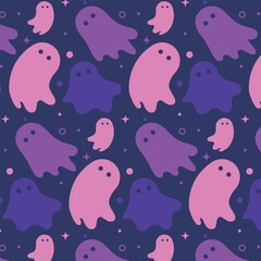 scary and funny ghosts background. Ghost character for Happy Halloween. Halloween decoration design.