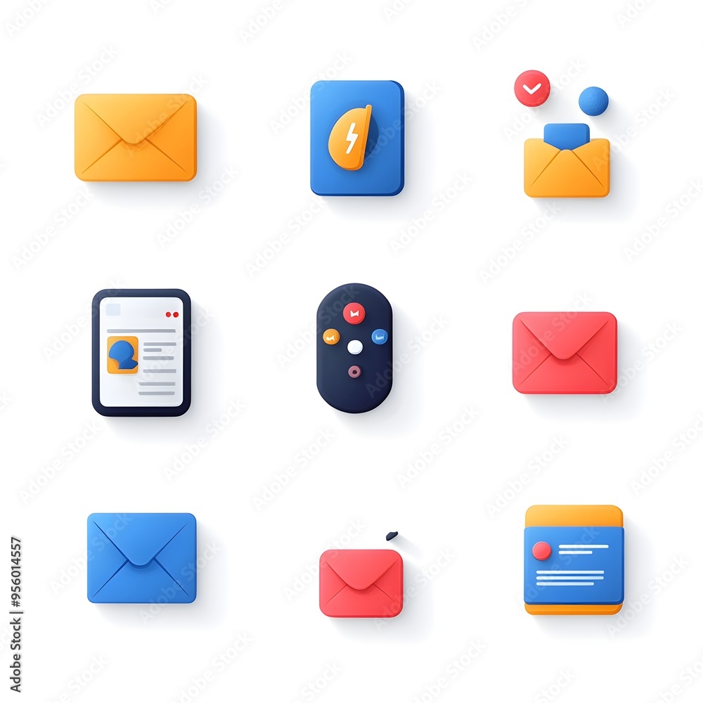 Aufkleber flat gradient communication tools icon set featuring phone chat bubble and email symbols