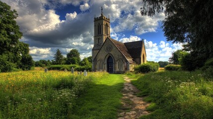 Fototapeta premium St Andrews Parish Church at Abbots Ripton, Huntingdon, Cambridgeshire, England