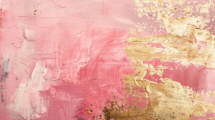 Naklejka premium Pink and gold abstract art