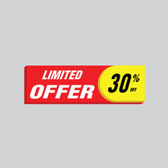 Special offer, limited offer, discount tag , Abstract Special offer sales banner tag, price tag vector format , Marketing deal sale tag giving super offer, vector illustration, isolated label, 30%off