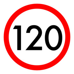 Speed limit 5 round road traffic icon flat design for project