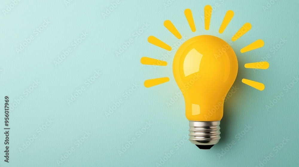 Aufkleber lightbulb idea concept.