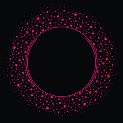 Circle Frame With Love Heart Glitter Transparent Vector 5