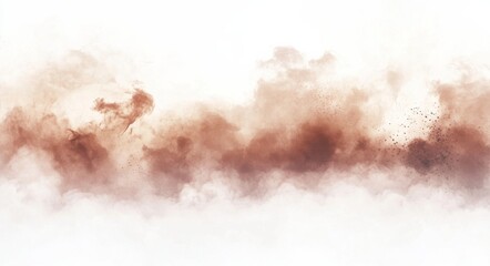 Watercolor Brown Smoke Cloud Background 