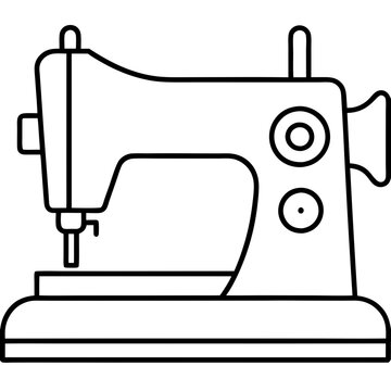 recommend clip art: buttonholing machine line art vector illustration