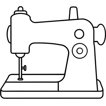 recommend clip art: buttonholing machine line art vector illustration