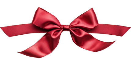 Red bow on transparent background, png	