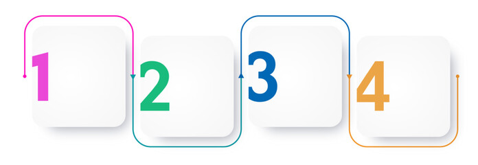 Infographic template frame vector timeline process 4 option or step number color style for presentation 10 eps