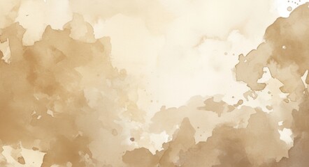 Watercolor Painting in Shades of Brown and Beige with a Dusty Effect 