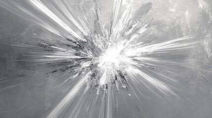 Abstract line art illustration featuring a grey background and an explosion star design rendered in digital format