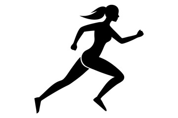 Running women silhouette, Runner silhouette	
