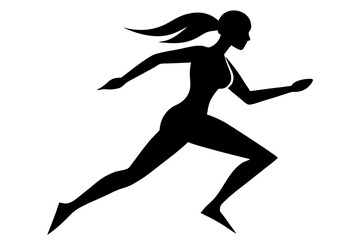 Running women silhouette, Runner silhouette	
