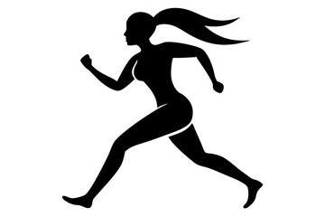 Running women silhouette, Runner silhouette	
