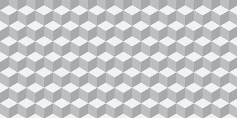Seamless pattern block cube background. hexagon Cubes mosaic shape vector design. Minimal Abstract white and gray from cubes vector art design. Geometric tiles and mosaic creative stylish