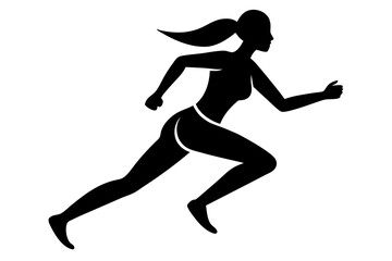 running women side view of vector runner silhouette	