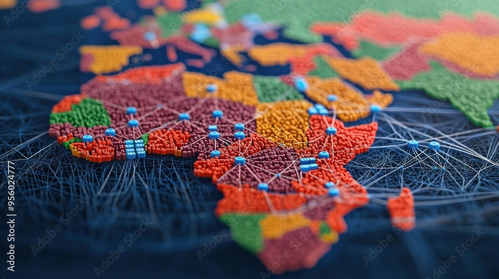 Poster global network map.