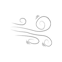 Blowing air lines icon. wind icon. Hand drawn doodle wind motion, air blow, swirl elements.