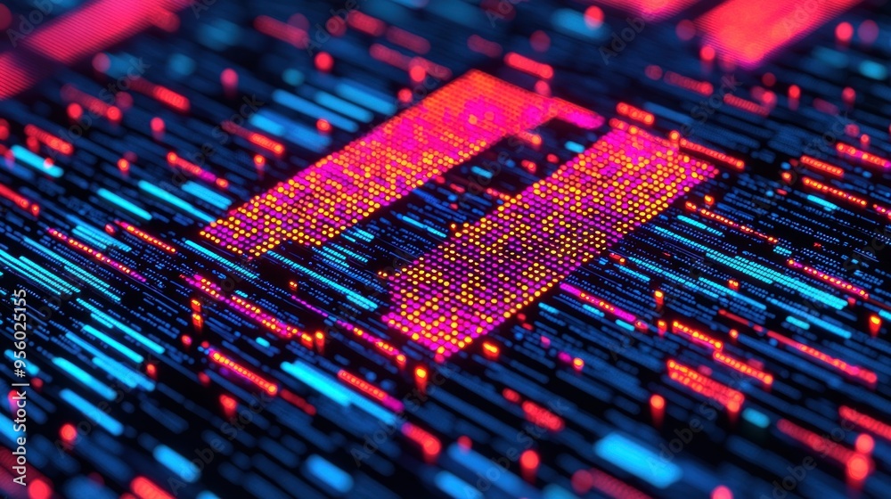 Aufkleber Digital Code Pattern.