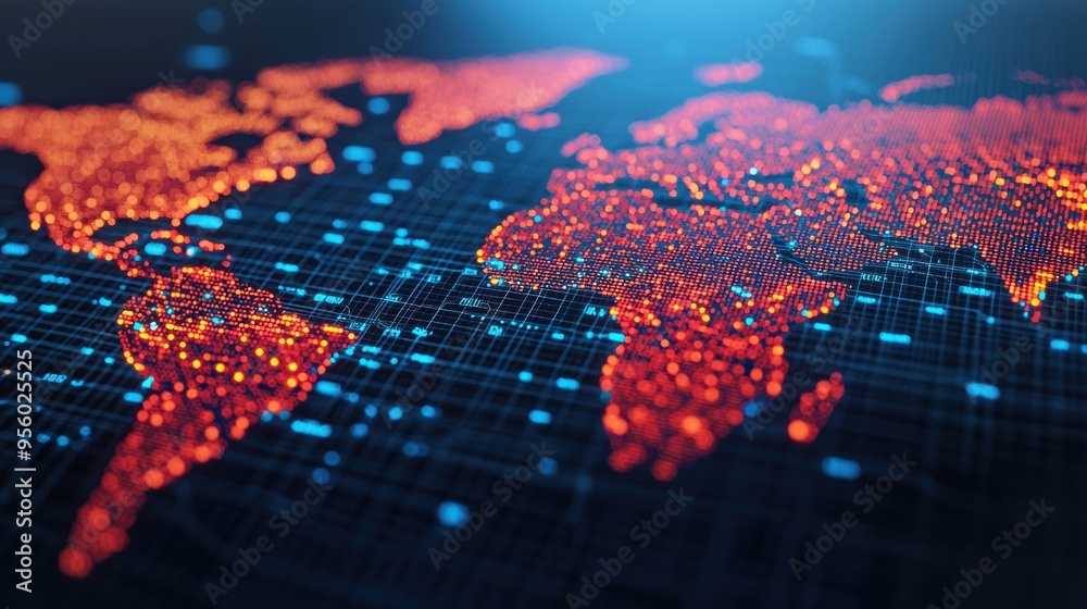 Poster global network map.