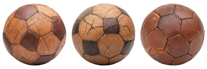 Vintage Soccer Ball Isolated on Transparent Background