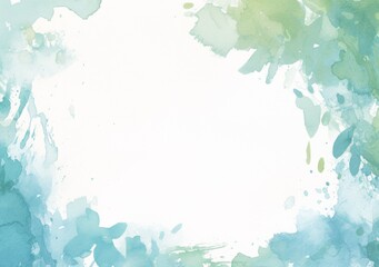 Obraz premium Watercolor Vector Background with Light Blue and Green Colors