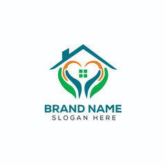 Love house Logo Template. Love Home Professional Real Estate Logo design
