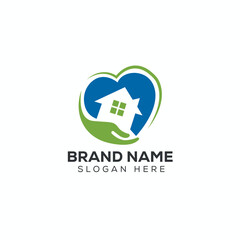 Love house Logo Template. Love Home Professional Real Estate Logo design