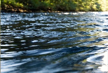 Fototapeta premium horizontal abstract shot of water surface in summer day. no people