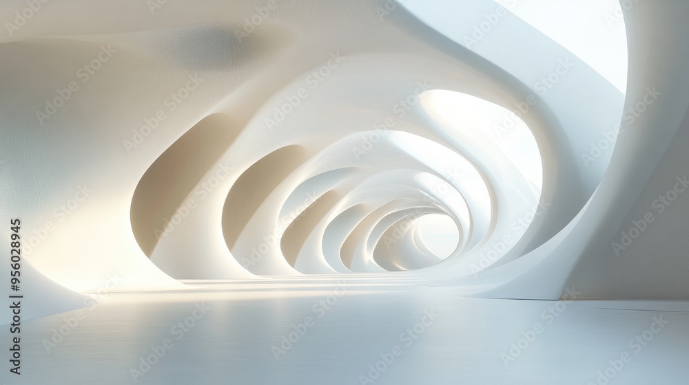 Poster 3D rendering of an abstract background in an empty studio