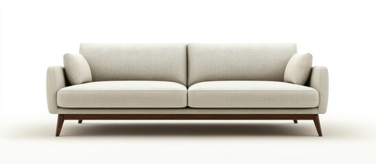 3D rendering of a modern sofa isolated on a white background front view