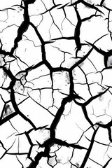 Cracked earth in black and white