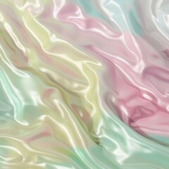 Obraz premium A pastel-colored slime texture with soft gradients of pink, mint, and light yellow, featuring a smooth and glossy surface that feels delicate and stretchy. 8k UHD, suitable for high-quality 