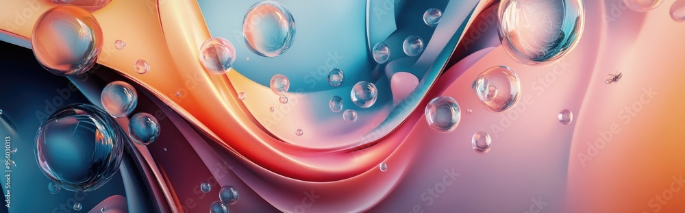 Aufkleber Abstract fantasy design decoration background in 3D cartoon rendering