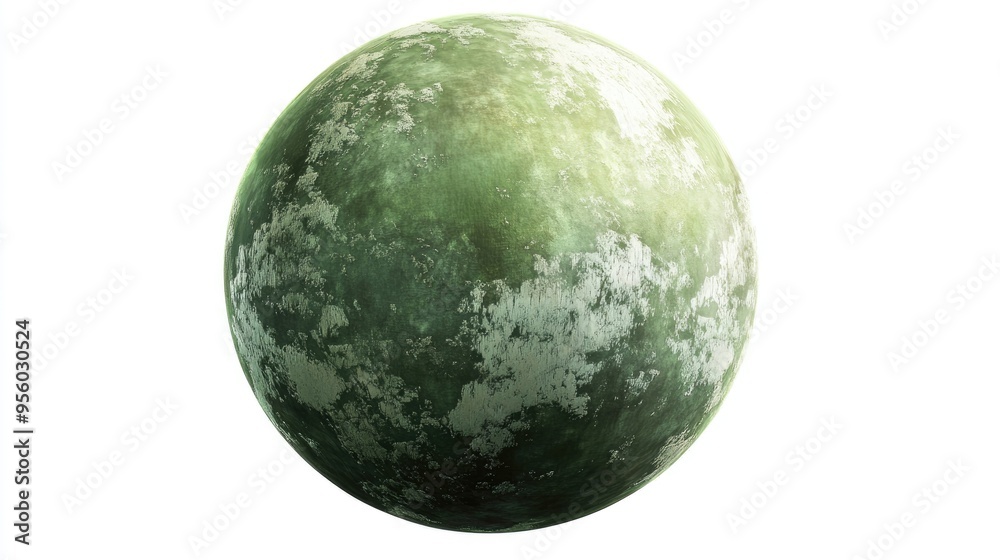 Poster Dangerous planet icon in digital green a 3D cartoon rendering for various design applications isolated on a white background