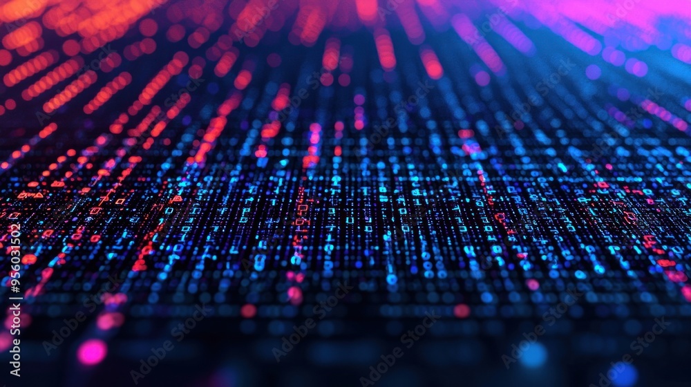 Poster Binary Code Flow.