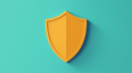 Yellow Shield on Teal.