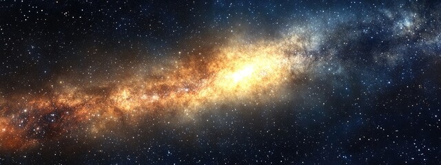 Obraz premium 3D cartoon rendering of the Milky Way galaxy set against a starry universe background