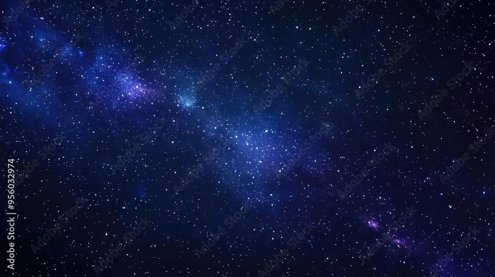 Aufkleber night starry sky in galaxy space background with 3d cartoon rendering