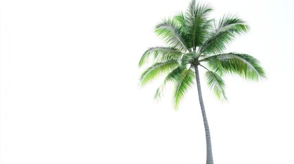 Obraz premium Isolated green palm tree on a white backdrop