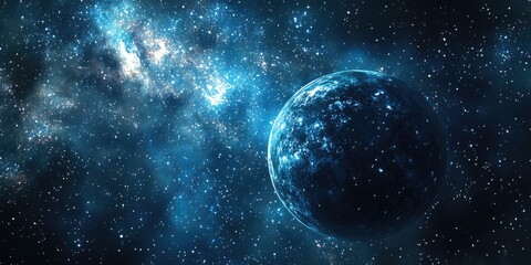 Obraz premium Stars of a planet and galaxy in free space rendered in 3D cartoon style