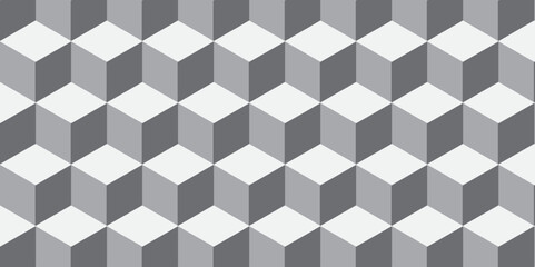 Seamless pattern block cube background. hexagon Cubes mosaic shape vector design. Minimal Abstract black and gray from cubes vector art design. Geometric tiles and mosaic creative stylish